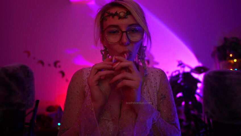 Soph Stardust ASMR Candy Cane licking & eating + topbra scratching 4K