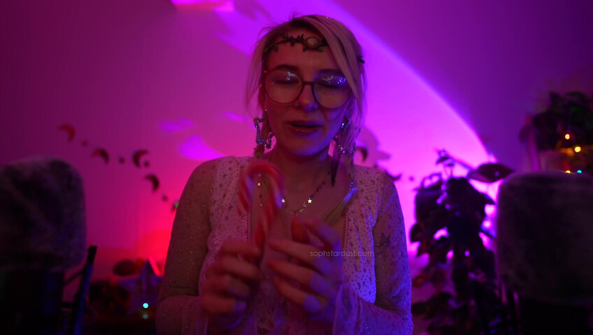 Soph Stardust ASMR Candy Cane licking & eating + topbra scratching 4K