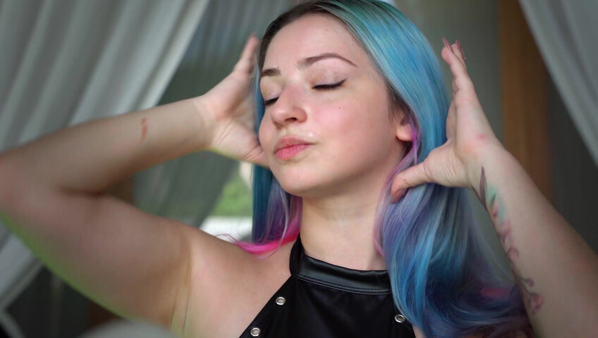 The Sounds of Girls - I Rub Against The Pillow For You, Moaning in Black Latex Suit