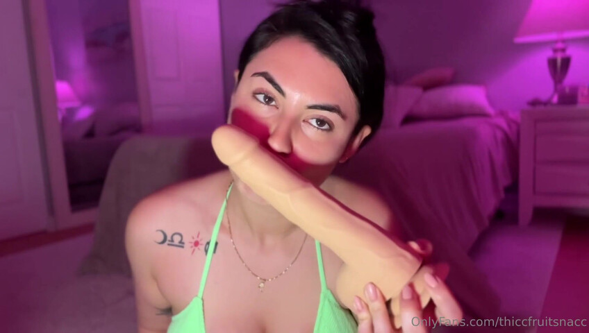 ThiccFruitSnacc ASMR - First Time Dildo Blowjob
