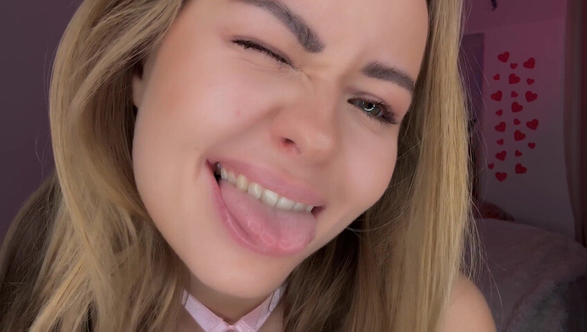 Kittysimka ASMR - Mic Licking & Pink Sexy Lingerie
