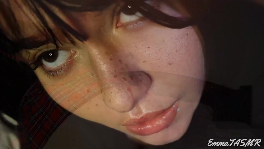 EmmaTASMR - Student Girl Makes You Cum | Wet Licking, Sucking, Jerking you off, Countdown, Pillow Humping, 3DIO