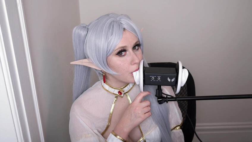 CrimsonElectra - Frieren Ear Eating ASMR with Countdown to Cum