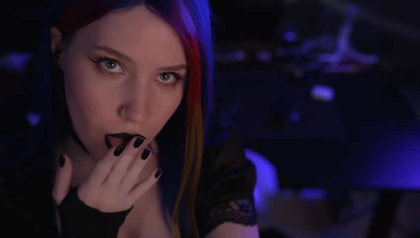 ASMR MOOD - Goth Girl | Spit Painting & Kissing