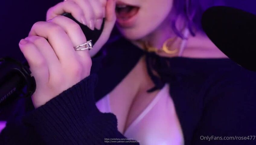Rose ASMR - Tits Squishing & Kissing & Mouth Sounds