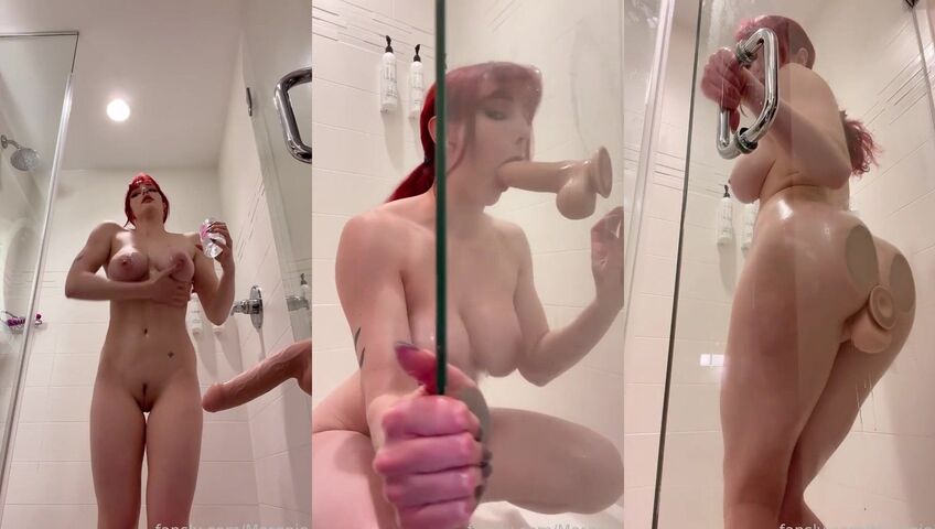 Morgpie - Oils Herself and Fucks Herself in the Shower