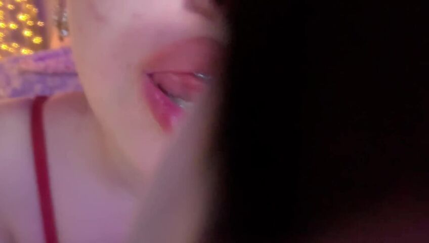 Wahonay ASMR - Lens Licking In Red Bra