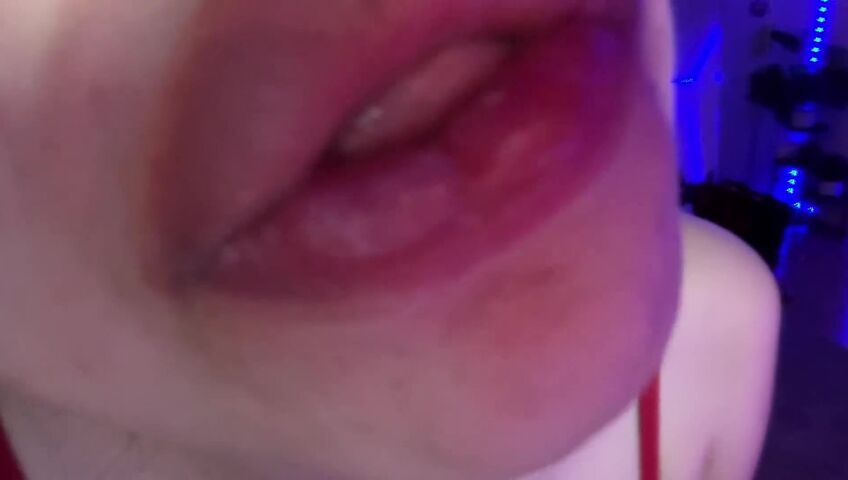 Wahonay ASMR - Lens Licking In Red Bra
