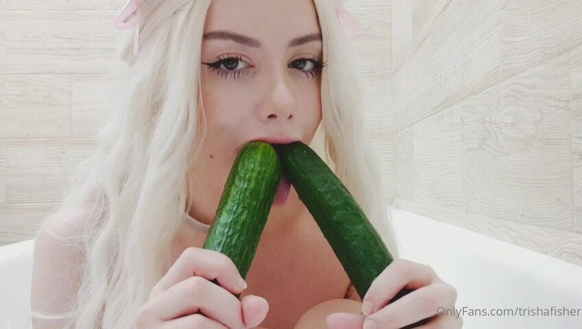 Trisha Fisher ASMR - Kissing and Sucking Cucumber