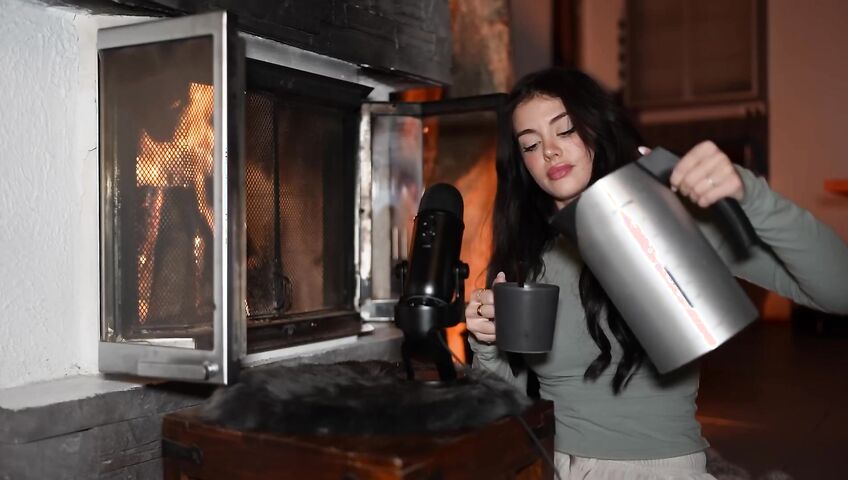 asmr come relax by the fireplace...