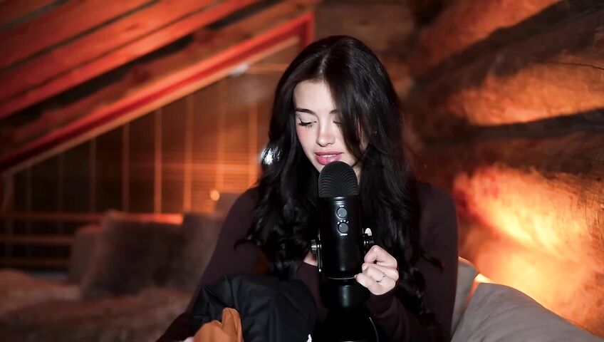 asmr girlfriend helps you relax in a cozy cabin...