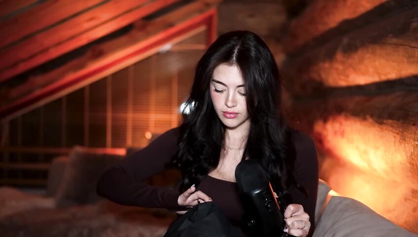 asmr girlfriend helps you relax in a cozy cabin...