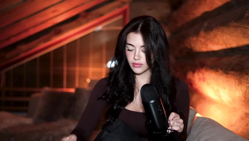 asmr girlfriend helps you relax in a cozy cabin...