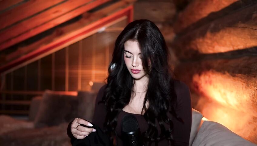 asmr girlfriend helps you relax in a cozy cabin...