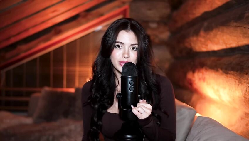 asmr girlfriend helps you relax in a cozy cabin...