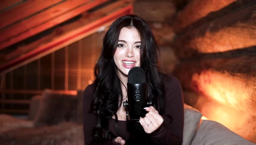 asmr girlfriend helps you relax in a cozy cabin...