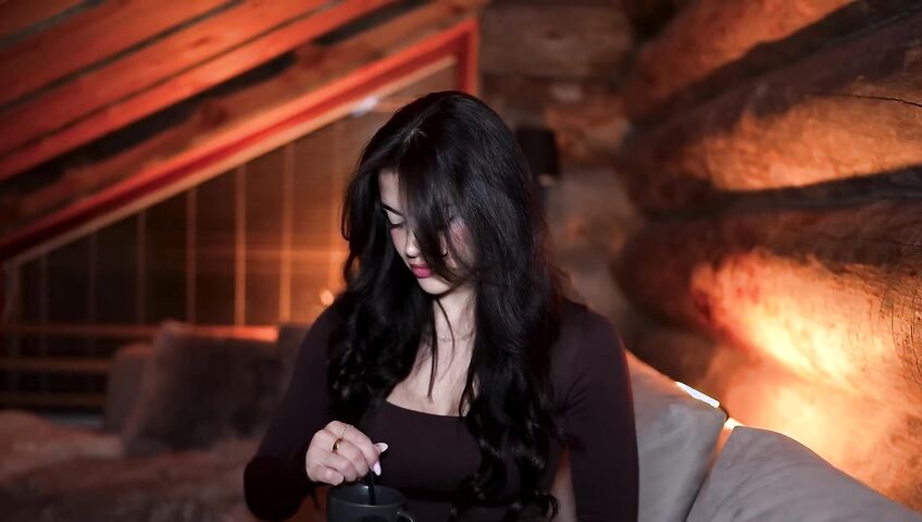 asmr girlfriend helps you relax in a cozy cabin...