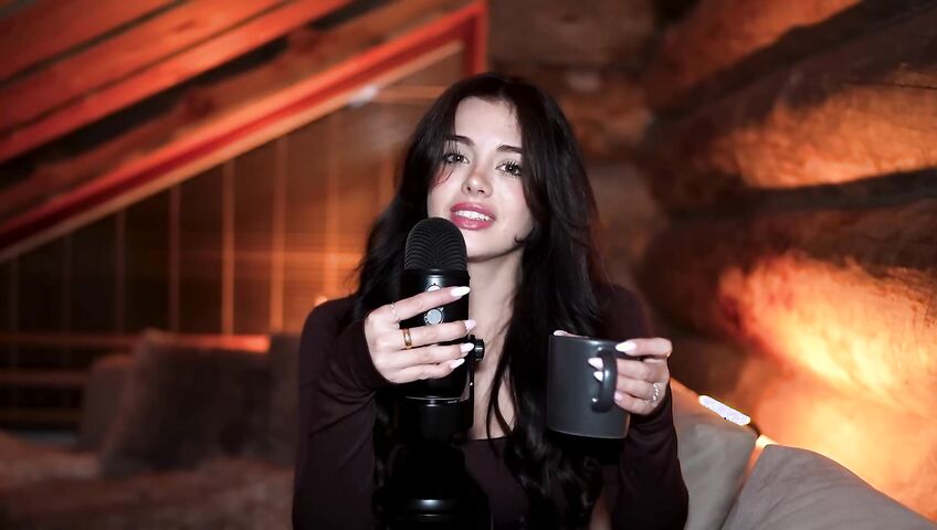 asmr girlfriend helps you relax in a cozy cabin...