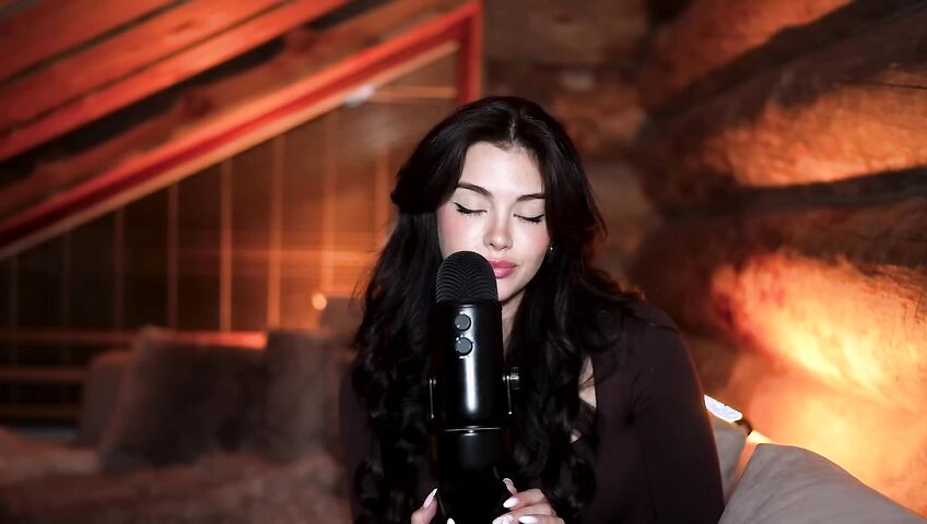 asmr girlfriend helps you relax in a cozy cabin...
