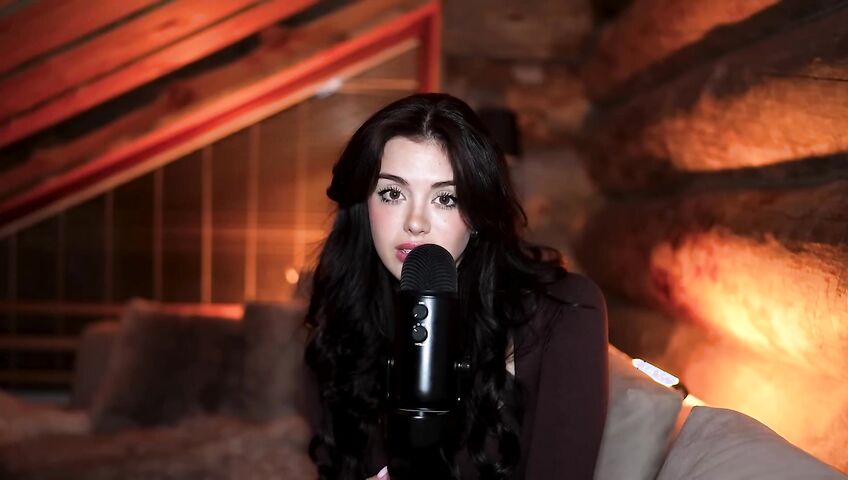 asmr girlfriend helps you relax in a cozy cabin...