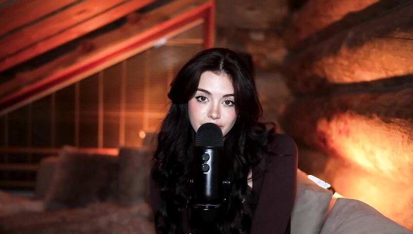 asmr girlfriend helps you relax in a cozy cabin...