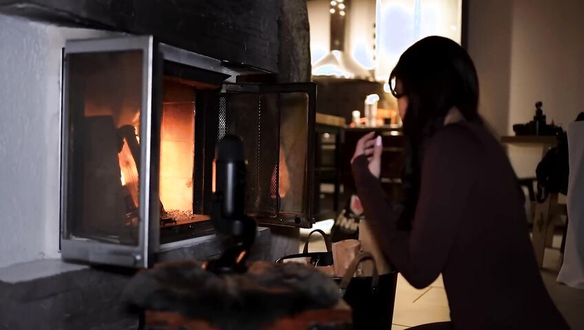 asmr girlfriend helps you relax in a cozy cabin...