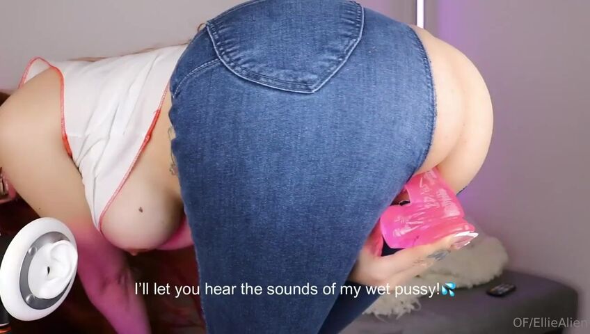 Ellie Alien ASMR - NEW SEX TOY | Riding Pink Dildo