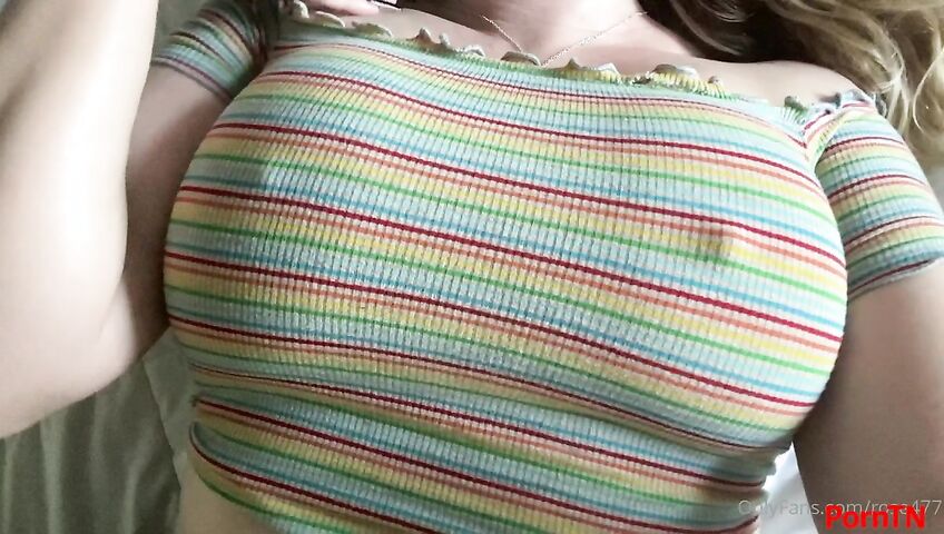 Rose ASMR - Big tits massage and nipple play over shirt