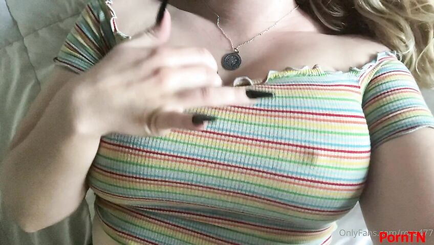 Rose ASMR - Big tits massage and nipple play over shirt