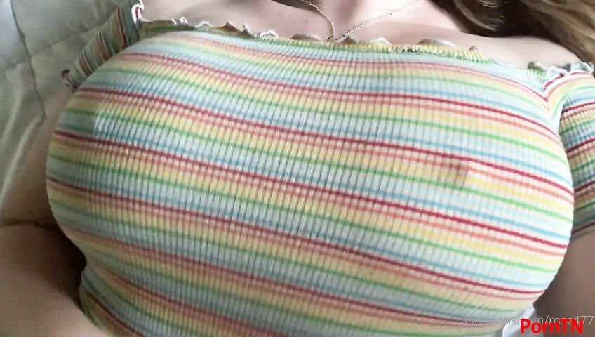 Rose ASMR - Big tits massage and nipple play over shirt