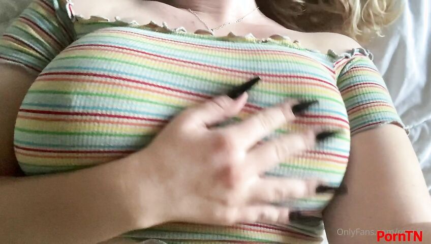 Rose ASMR - Big tits massage and nipple play over shirt