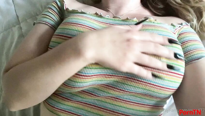 Rose ASMR - Big tits massage and nipple play over shirt