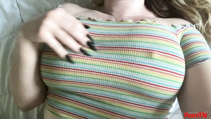 Rose ASMR - Big tits massage and nipple play over shirt
