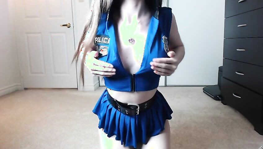 LilCanadian Girl-Officer Tease