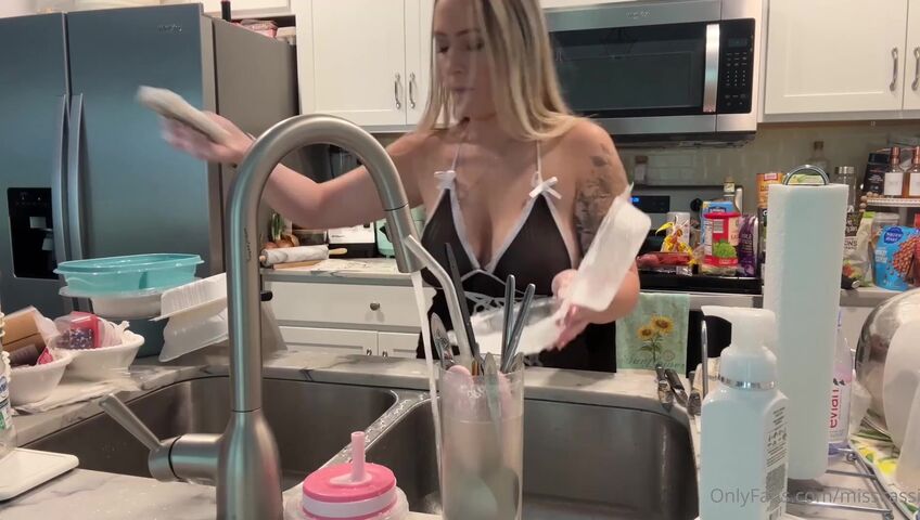 Miss Cassi ASMR - Maid cleaning and finishing after doing laundry