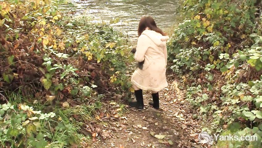 Busty Girl Masturbating Outdoor