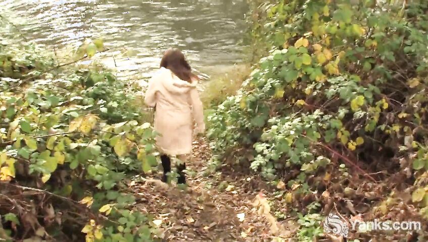 Busty Girl Masturbating Outdoor